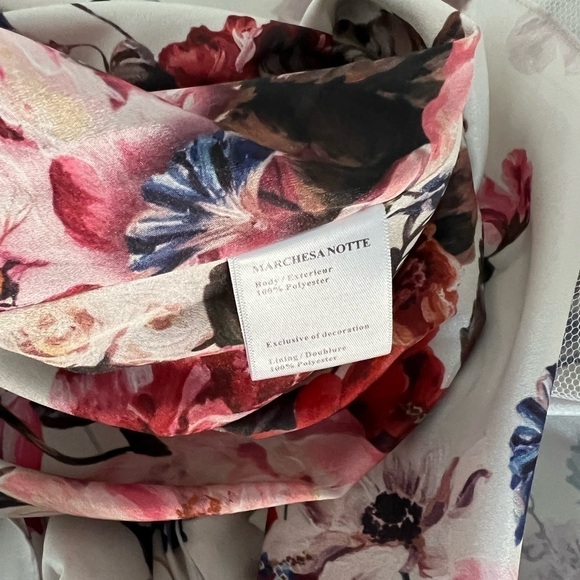 MARCHESA NOTTE One-Shoulder Tulle Dress w/ 3D Applique - Picture 13 of 13